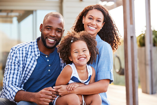 Black family smiling